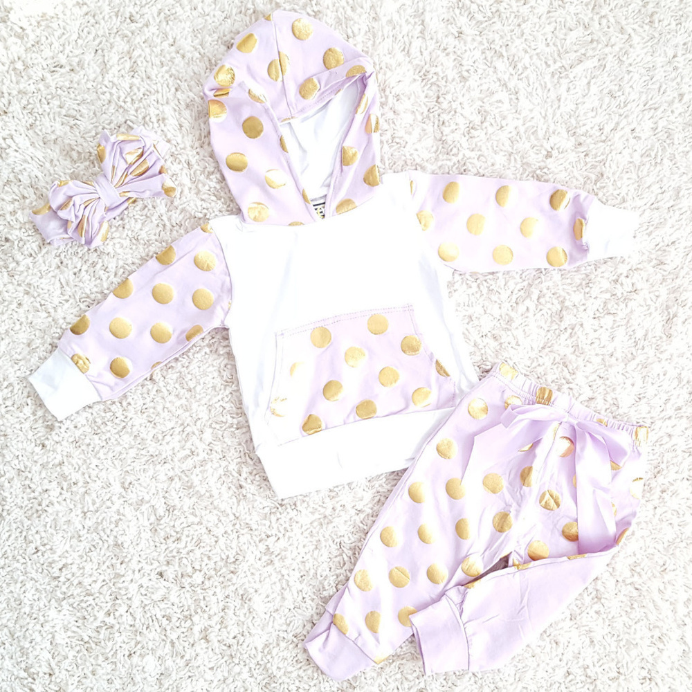 Baby Girls Lavender & Gold Hoodie Set 12-18M